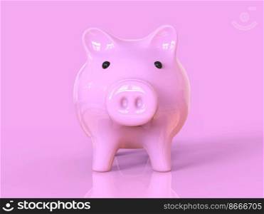 Pink Piggy Bank Icon, Savings Sign Template, Money and Financial Symbol, Commerce, Market, Payment Invest Theme for Web Mobile Logo or Button, Design Element, 3d Illustration