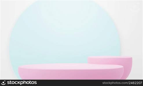 Pink podium with copy space 3D render