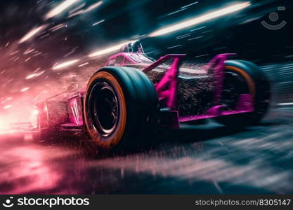 Pink Race Car in Motion Blur with Wheels Leaving Trails of Motion Blur. Generative AI. High quality illustration. Pink Race Car in Motion Blur with Wheels Leaving Trails of Motion Blur. Generative AI