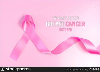 Pink ribbon symbol. Breast Cancer Awareness Month Campaign
