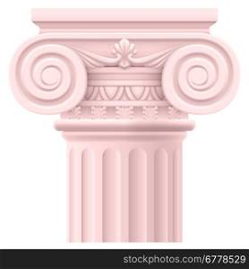 Pink Roman column. Illustration on white background for design