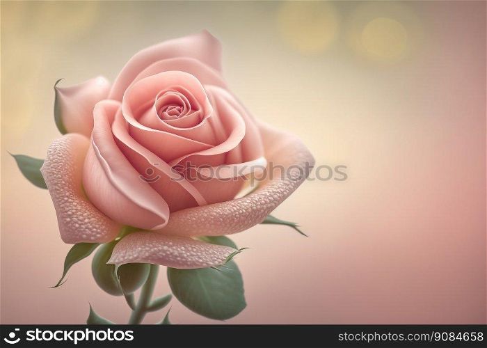 pink rose light bokeh on background. Illustration Generative AI. pink rose light bokeh on background. Illustration AI Generative