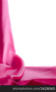 Pink satin isolated on white background.