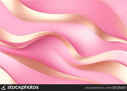 Pink seamless pattern with abstract waves. Applicable for fabric print, textile, wrapping paper, wallpaper. Modern background with golden splines. Repeatable texture. Generative AI. Pink seamless pattern with abstract waves. Applicable for fabric print, textile, wrapping paper, wallpaper. Modern background with golden splines. Repeatable texture. Generative AI.