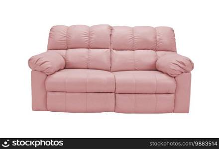 Pink sofa  isolated on white background. Pink sofa on white background