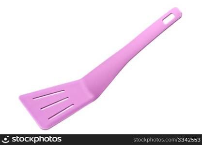 Pink spatula isolated on white background