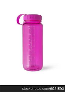 Pink Sport bottle water on isolated white background. With clipping path.. Pink Sport bottle water on isolated white background
