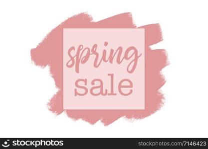 Pink Spring sale label or badge isolated on white background