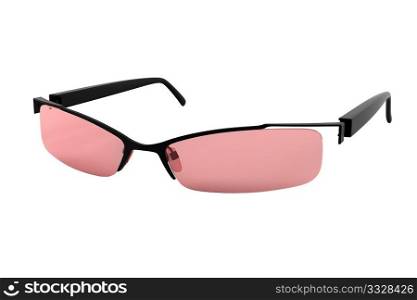 pink sun glasses isolated on white background