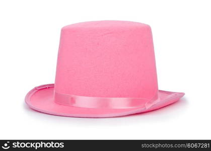 Pink topper hat isolated on the white