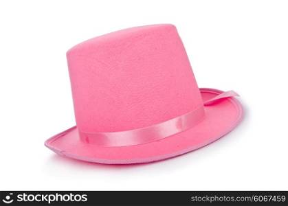 Pink topper hat isolated on the white