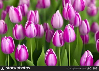 Pink tulip flowers. Generative AI