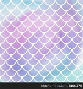 Pink, violet and blue mermaid scales. Watercolor imitation fish pattern. Underwater sea texture. Vector illustration. Perfect for print design for textile, poster, greeting card, invitation.. Pink-blue mermaid scales. Watercolor fish scales. Underwater sea pattern. Vector illustration. Perfect for print design for textile, poster, greeting card, invitation