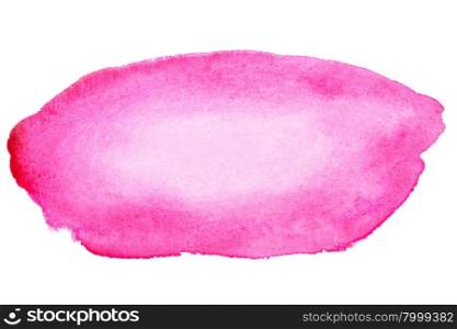 Pink watercolor brush strokes isolated over white background