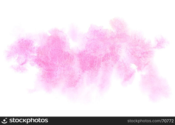 Pink watercolor stain - abstract background. Watercolour element for your design
