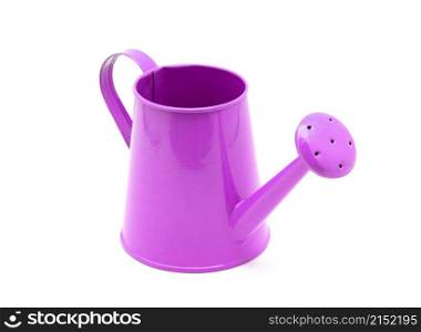 Pink watering can isolated on a white background