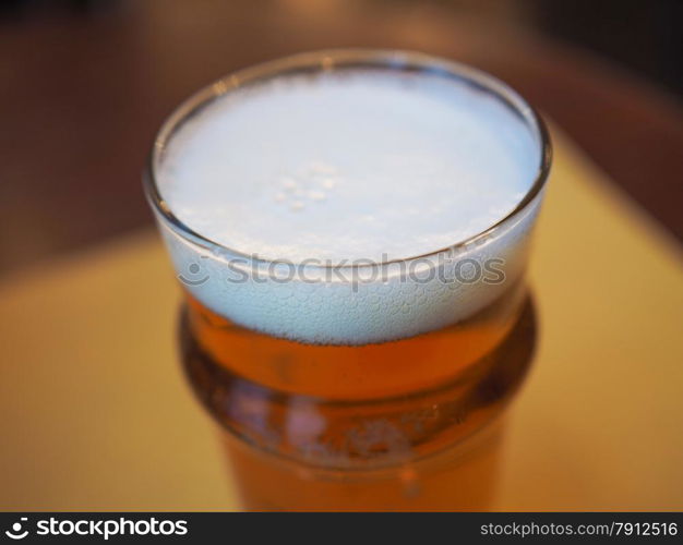 Pint of British ale beer. A pint of British ale beer alcoholic drink in a pub