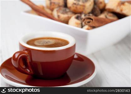 Pinwheel cookies and coffee cup