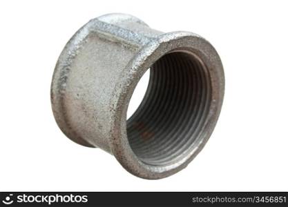 Pipe coupling isolated on a white background