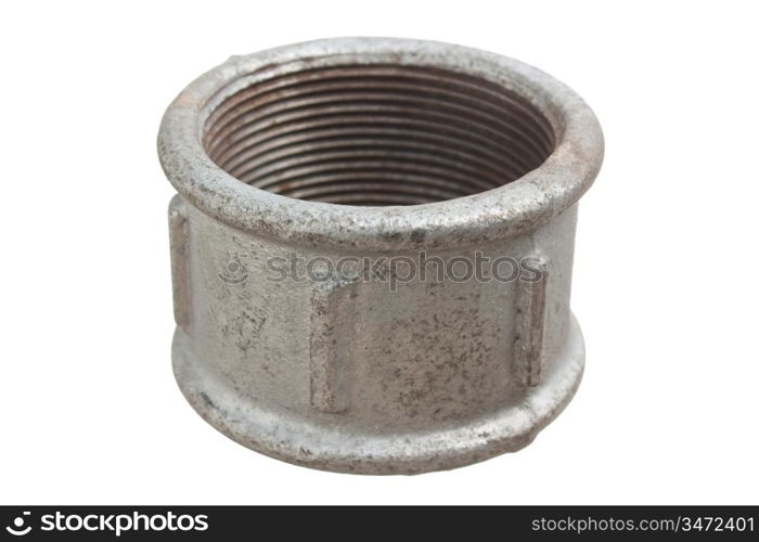 Pipe coupling isolated on a white background