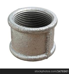 Pipe coupling isolated on a white background