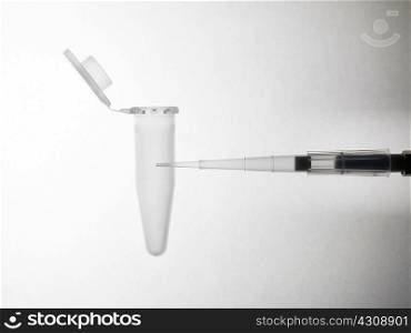 Pipette and eppendorf test tube