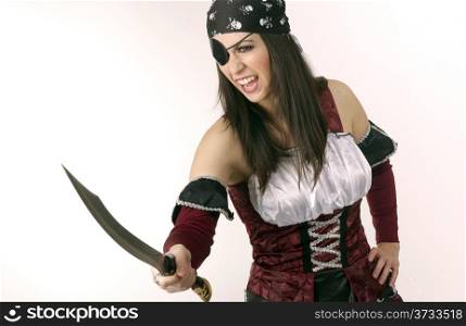 Pirate Wench Thrusts Her Blade Btoad Sword out At You