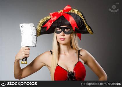 Pirate with mask and axe