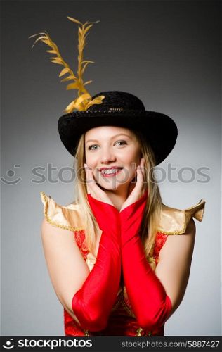 Pirate woman with feathered hat