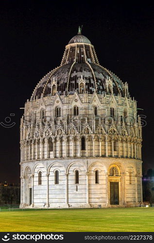 Pisa Baptistery  in a summer evening in Italy