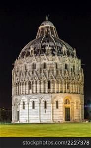 Pisa Baptistery  in a summer evening in Italy