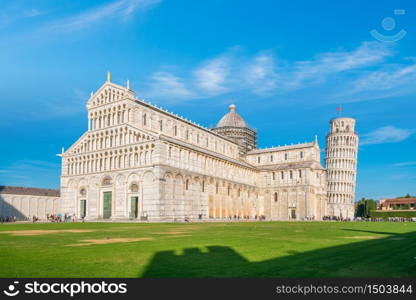 Pisa Cathedral and the Leaning Tower in Pisa, Italy.