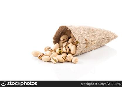 pistachio nut close up on white background isolated
