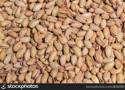 Pistachio nuts with shell ready to eat