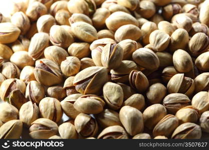 pistachios background macro close up