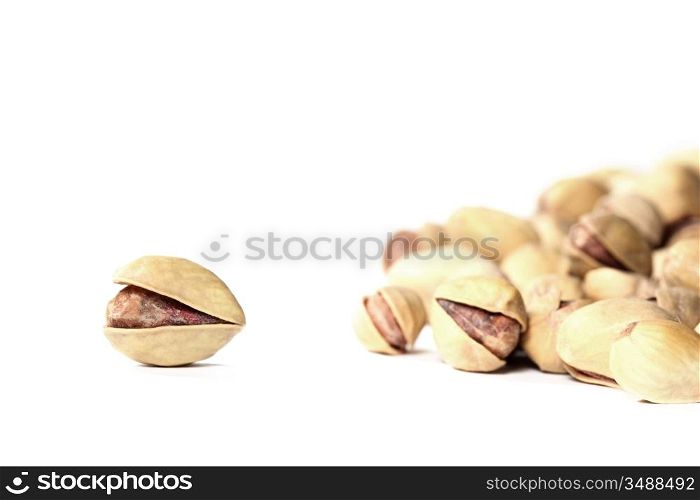 pistachios isolated on white background