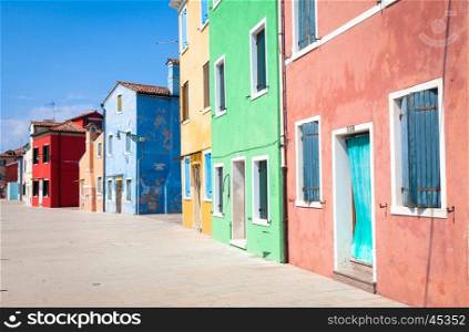 Pitoresque painted houses in Burano Isle, Venice, Italy