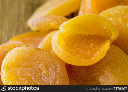 pitted orange dry apricots, traditional sweet oriental dish - dried apricots. orange dry apricots