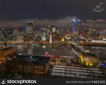 Pittsburgh City Night View from Mt Washington