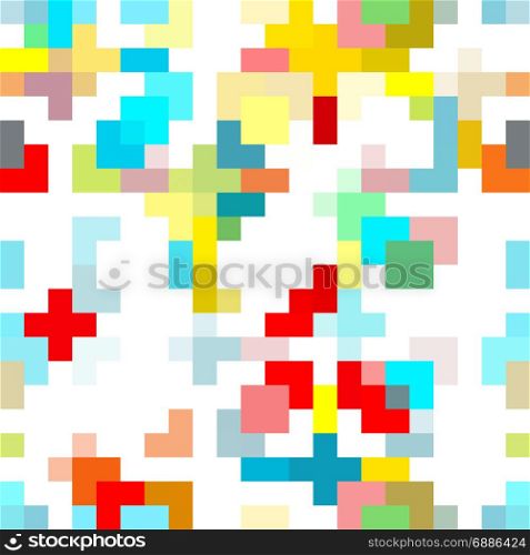 Pixel Art as a Mosaic Abstract Background. Pixel Art