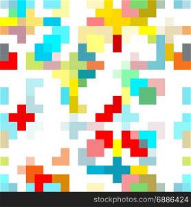 Pixel Art as a Mosaic Abstract Background. Pixel Art