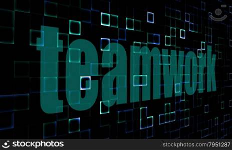 Pixelated words Teamwork on digital background image with hi-res rendered artwork that could be used for any graphic design.