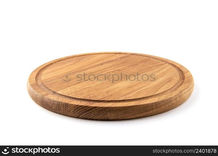 Pizza board isolated on white background.
