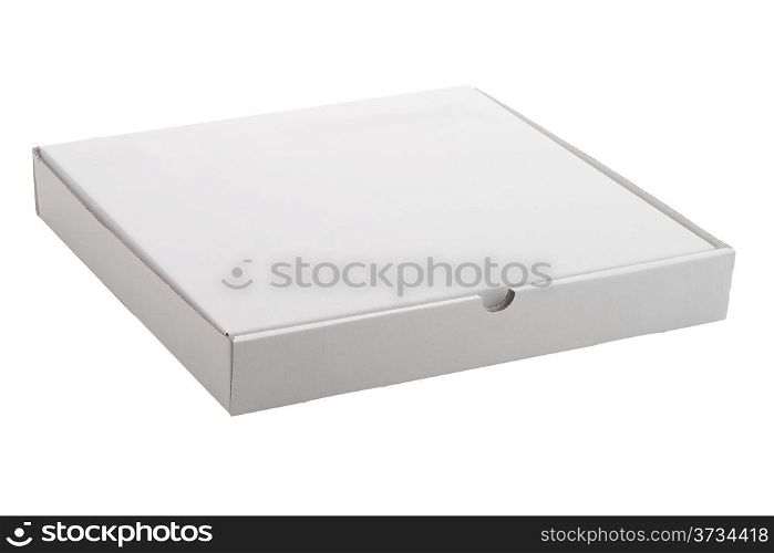 Pizza box paperboard isolated on white background.