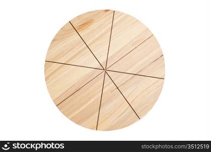 Pizza cutting board isolated on a white background