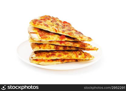 Pizza isolated on the white background