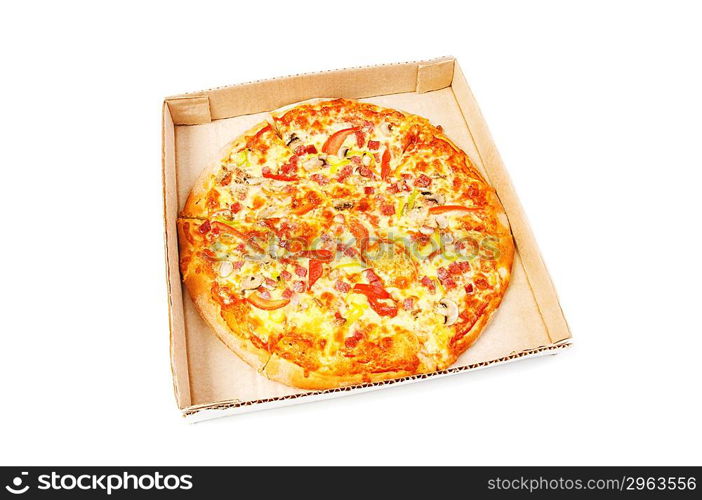 Pizza isolated on the white background