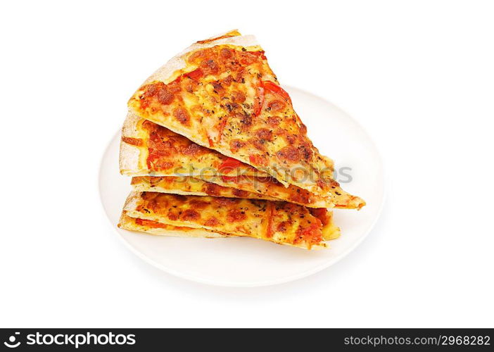 Pizza isolated on the white background