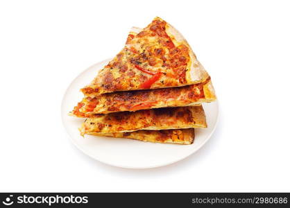 Pizza isolated on the white background