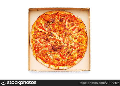 Pizza isolated on the white background